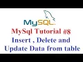 MySql Tutorial Insert delete and Update data from tables