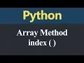 index Method in Python Hindi