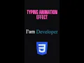Typing Animation In CSS