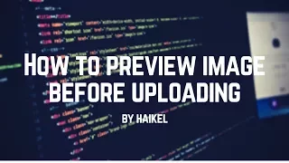 How To Image Before Uploading Using Javascript