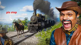 Horse VS Train 😂 Indian Cowboy Plays RDR 2 for the First Time