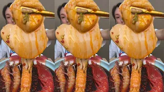 mostly & biggest marinated scallop, lobster, shrimp, 가장 크고 실한 가리비(양념), 랍스터, 새우| LIN VLOG먹방