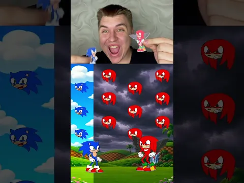 PINK BOX REACT Sonic vs Knuckles: Who's on the Good Side? 😇😈⚡ | Good vs Evil Parody #Shorts