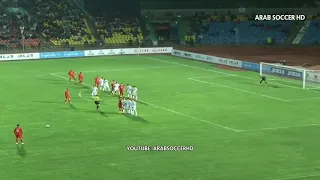 Tamer Siam of Palestine scored a free kick on Tuesday VS 2019
