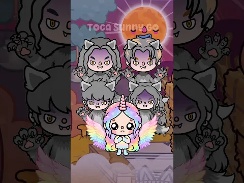 Unicorn in Wolf Family🦄🐺 #tocaboca #tocalifeworld #shorts