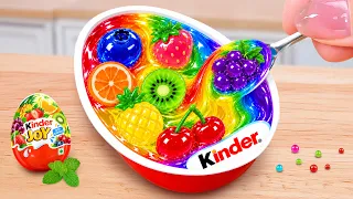 🍒 Amazing Kinder Fruit Cake 💖 Satisfying Miniature Jelly Making | Sweet Baking