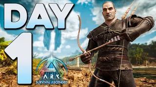 starting out solo on asa small tribes day 1 ark survival ascended pvp