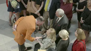 FSU icon Coach Bobby Bowden lying in repose at Moore Athletic Center in Tallahassee