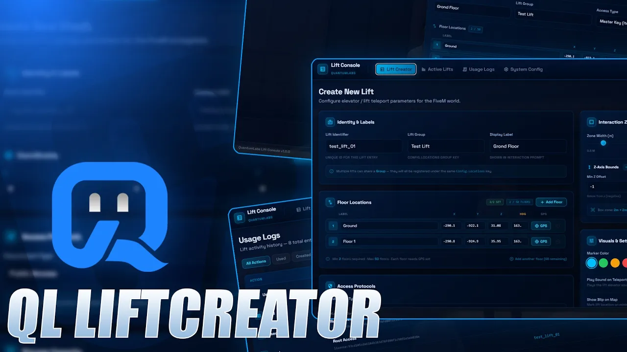 QL_LiftCreator – Advanced Elevator System with Access Control [QBCore / ESX]