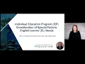 Individual Education Program IEP - Consideration of Special Factors