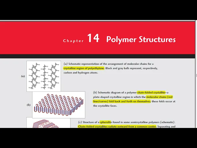 Materials Science & Engineering | Polymer Structures | Chapter 14 Part 1 | WD Callister