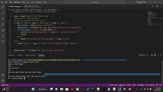 Coffee Shop Python Code Updated