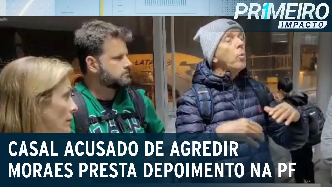 Casal acusado de agredir Moraes chega à PF para prestar depoimento | Primeiro Impacto (18/07/23)