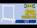 IKEA RIGGA Adjustable Clothes Rack on Wheels Assembly Review Clueless Dad