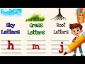 Sky letters grass letters root letter kids fun learning smart learning