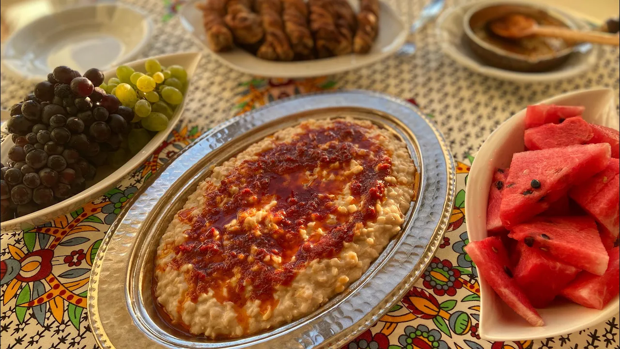 Traditional Turkish Village Dishes: Keshkek (Harees) & Walnut Chorek