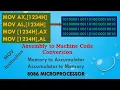 Assembly to Machine Code Conversion in 8086 Accumulator to Memory Or Memory to Accumulator Case