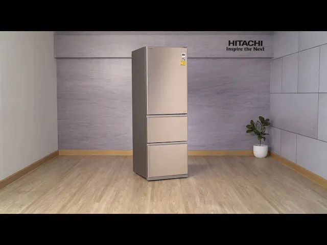 HITACHI 3-Door Refrigerator, 13.2 cu ft, R-S38KPTH CNXZ, Gold Color, Inverter, Automatic Ice Maker