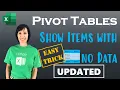 UPDATED Trick to show items with no data in PivotTables - including Power Pivot