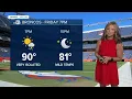 Broncos tailgating weather Temps soar with isolated storm chance