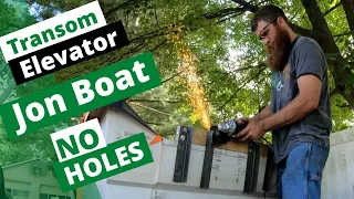 Transom elevator for Jon boat No holes jack plate Raise your transom