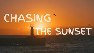 chasing the sunset 4k drone video with soothing music