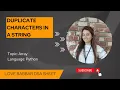 Find duplicate character in a string in python