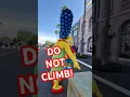 Bart Simpson tries to climb scare zone props at Universal Studios Florida