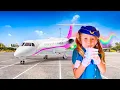Download Lagu Nastya became a flight attendant for dad on the plane