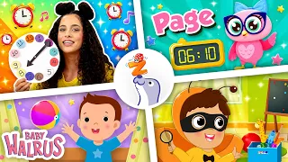🎒Back to School! Μαθαίνουμε την Ώρα, τις Μέρες & Παίζουμε I Spy στο Σχολείο |Zouzounia × Baby Walrus