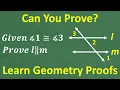 Geometry Proofs Learn how to write a proof in Geometry - Geometry Proof Practice Problem