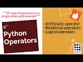 Python Operators Operator in python How to use operator in Python