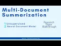 Unsupervised Multi-Document Summarization using Neural Document Model Research Paper Walkthrough
