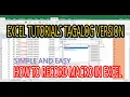 Pinoy Tutorials - Excel VBA Macro for to record a simple Macro in Excel simple Easy