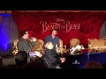 Josh Gad, Luke Evans and Alan Menken performing at Beauty and the Beast Press Event