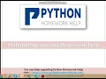 Python Programming Homework Help