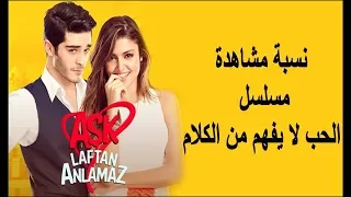 نسب مشاهدة الريتينغ جميع حلقات مسلسل الحب لا يفهم من الكلام 