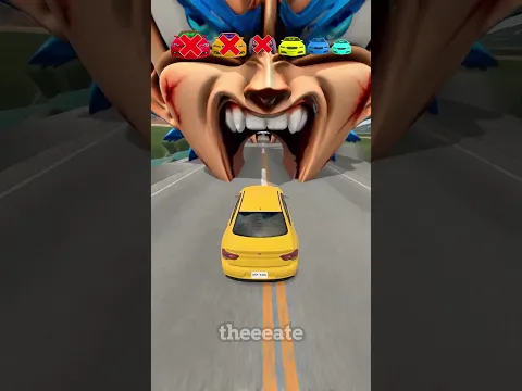 Big and Small Car vs Super Saiyan Blue Vegeta - BeamNG.Drive