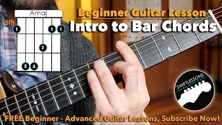 how to really play bar chords a beginner guitar tutorial
