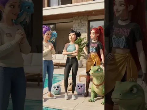 Rumi, Mira y Zoey encontraron 3 huevos mágicos 🥚🦖✨ #kpop