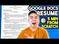 How to Make a Google Docs Professional Resume in 5 Minutes full tutorial