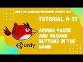 Tutorial Adding Pause and Resume Buttons in the game Unity 2D Game Development Creepy Cat