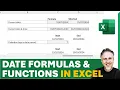 Formula for Date in Excel Date Today Count Days Between Dates and more