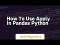 how to use apply in pandas python