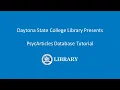 PsycArticles Database Tutorial