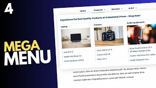 Design A Responsive Mega Menu Using HTML CSS and JavaScript Part 4