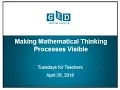 Making Mathematical Thinking Processes Visible