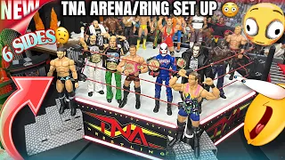 TNA SIX-SIDED Ring Review FULL Wrestling Figure Arena Set Up FIGD0M UNBOXING
