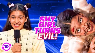 shy indian girl turns into creepy doll and freaks out the judges on agt 2024