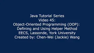 EECS1021 Java Tutorial 45